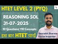 HTET TGT 2024 Common Paper Reasoning Section held on 31-07-2025 | PYP solution by Saurabh Sharma |