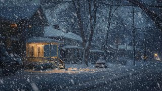 Roaring Blizzard & Winter Winds in the Village- Icy Snowfall Ambience for Relaxation, Reduce Stress