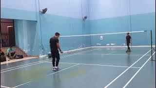 Badminton - single match Aril vs Danial