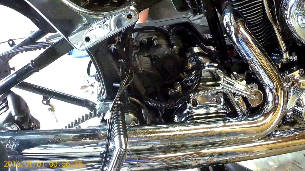 02 Softail Deuce Starter Replacement in under 7 minutes ... 1997 dyna wiring diagram 