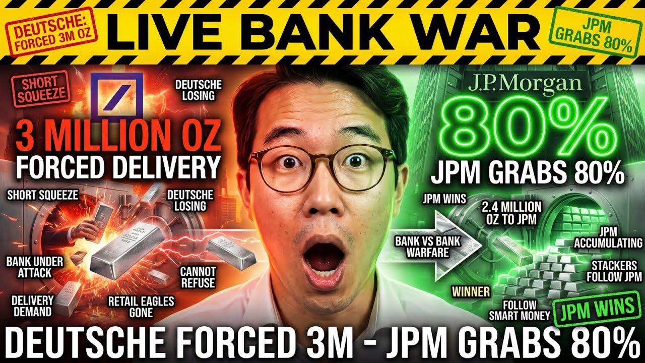 LIVE BANK WAR- Deutsche Forced to Deliver 3 M oz, JPM Grabs 80 % – Retail Eagles Gone