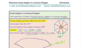 Maximum Number of Acute Angles in Any Convex Polygon MPM1D GCSE Anil Kumar IBSL