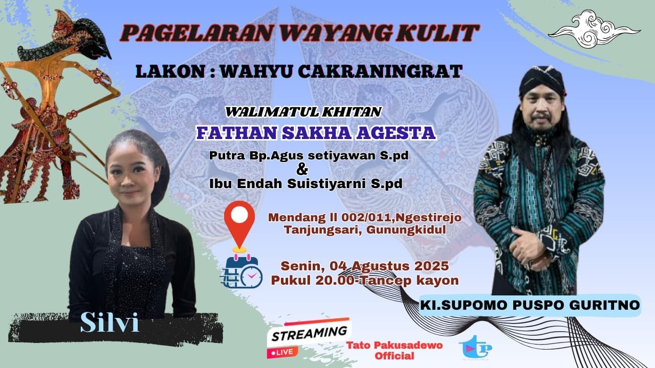 🔴 LIVE//Pagelaran Wayang Kulit | Dhalang  Ki. Supomo Puspo Guritno Degleng |Lakon: Wayu Cakraningrat