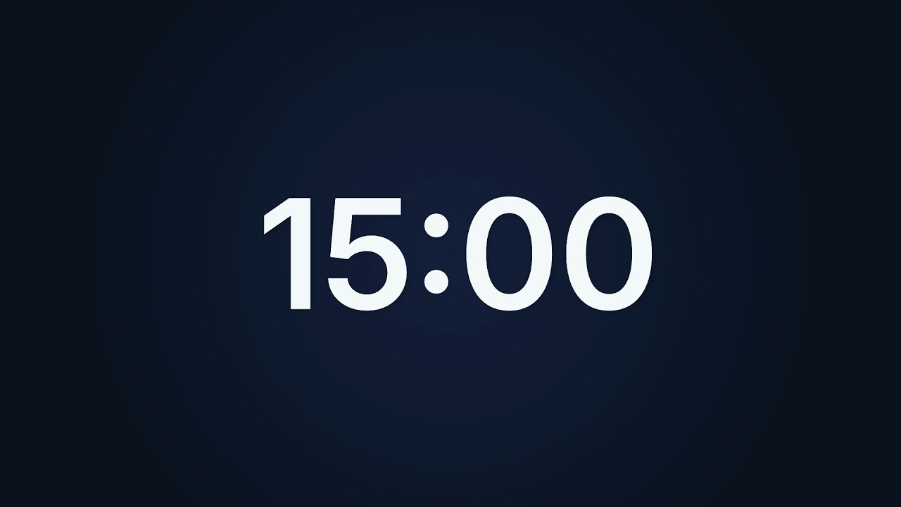 15 Minute Timer – Deep Navy Minimal Background | Timecraft