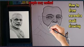 Narendra Modi Drawing || Step By Step Easy method ✍️ (timelapse vedio)