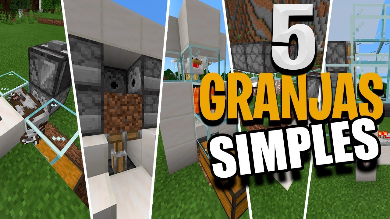 5 GRANJAS simples Minecraft Bedrock
