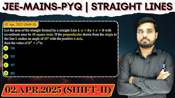 Let the area of the triangle formed by a straight Line L: x + by + c = 0 withco-ordinate axes be 48