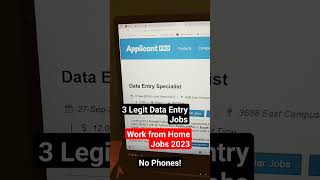 Top 3 Legit Data Entry Work from home Jobs 2023| No Degree, Remote Jobs ,Hiring Fastshorts