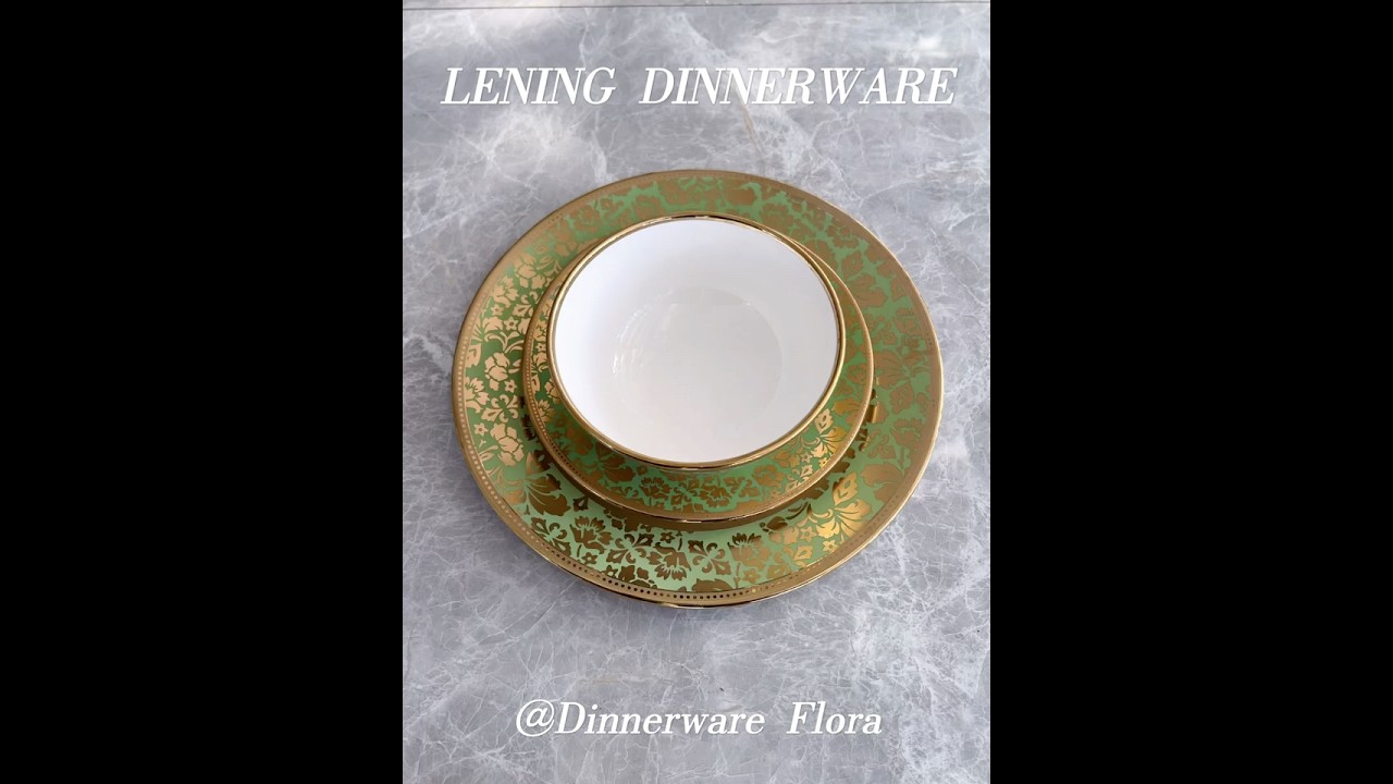 Luxury Green & Gold Floral Ceramic Bowl Set | Wholesale forWholesaler& Retail 