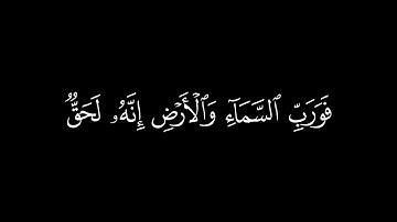 وفي السماء رزقكم و ما توعدون | كرومات قران | سورة الذاريات ٢٢-٢٣| شاشة سوداء | عبد الباسط عبد الصمد