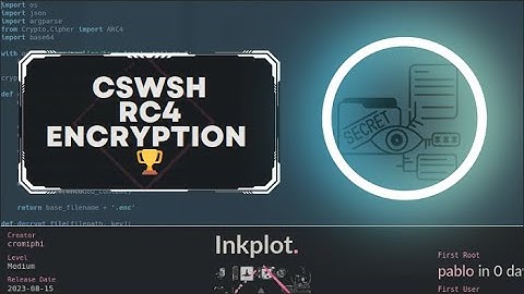 HackMyVM Inkplot walkthrough | Cross-site WebSocket hijacking (CSWSH) | RC4 encryption