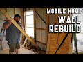 Bedroom Wall Studs ROTTED OUT // Mobile Home Renovation