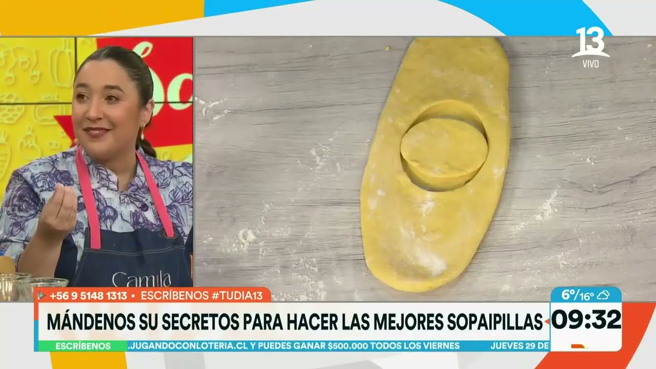Sopaipillas: Camila Chef enseña preparación casera. Tu Día, Canal 13