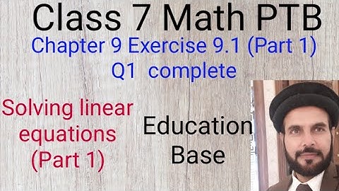 Class 7 Math Chapter 9 Exercise 9.1 part 1 Q1 complete Linear equations