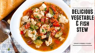 Mediterranean Vegetable \& Fish Stew | Easy \& Healthy One-Pan Recipe
