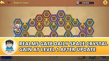 Idle Heroes - Realms Gate Daily Space Crystal Gain At Level 1 After Update