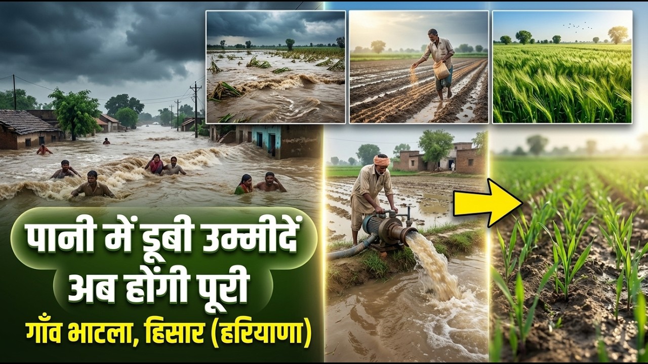 पानी में डूबी उम्मीदें अब होंगी पूरी - गाँव भाटला, हिसार (हरियाणा) के खेतों का नया मंजर || Bhatla