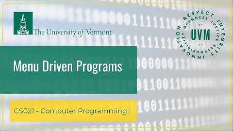 5.4 Menu Driven Programs