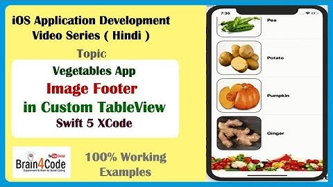 Create iOS Application to add Image Footer in Custom TableView in Swift 5  XCode | Hindi | Course