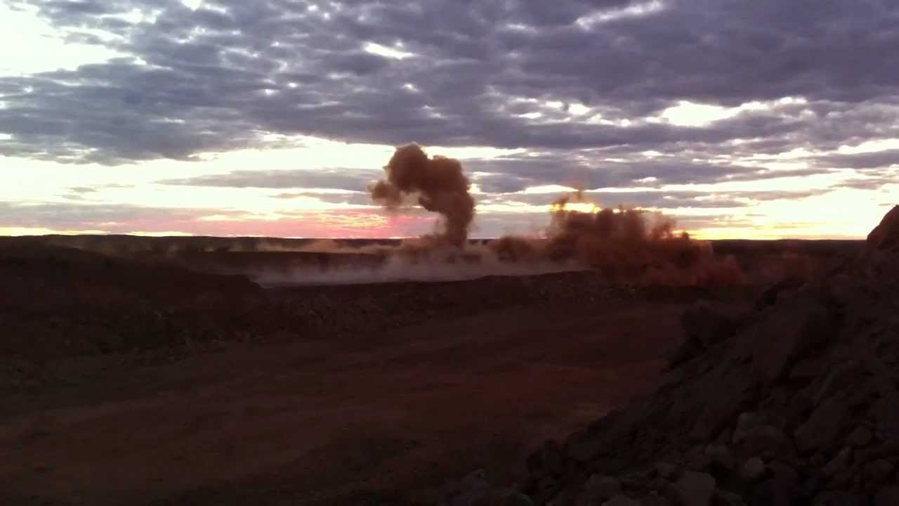 Mine Blast "Explosive Mining Shot...watch the tracer"