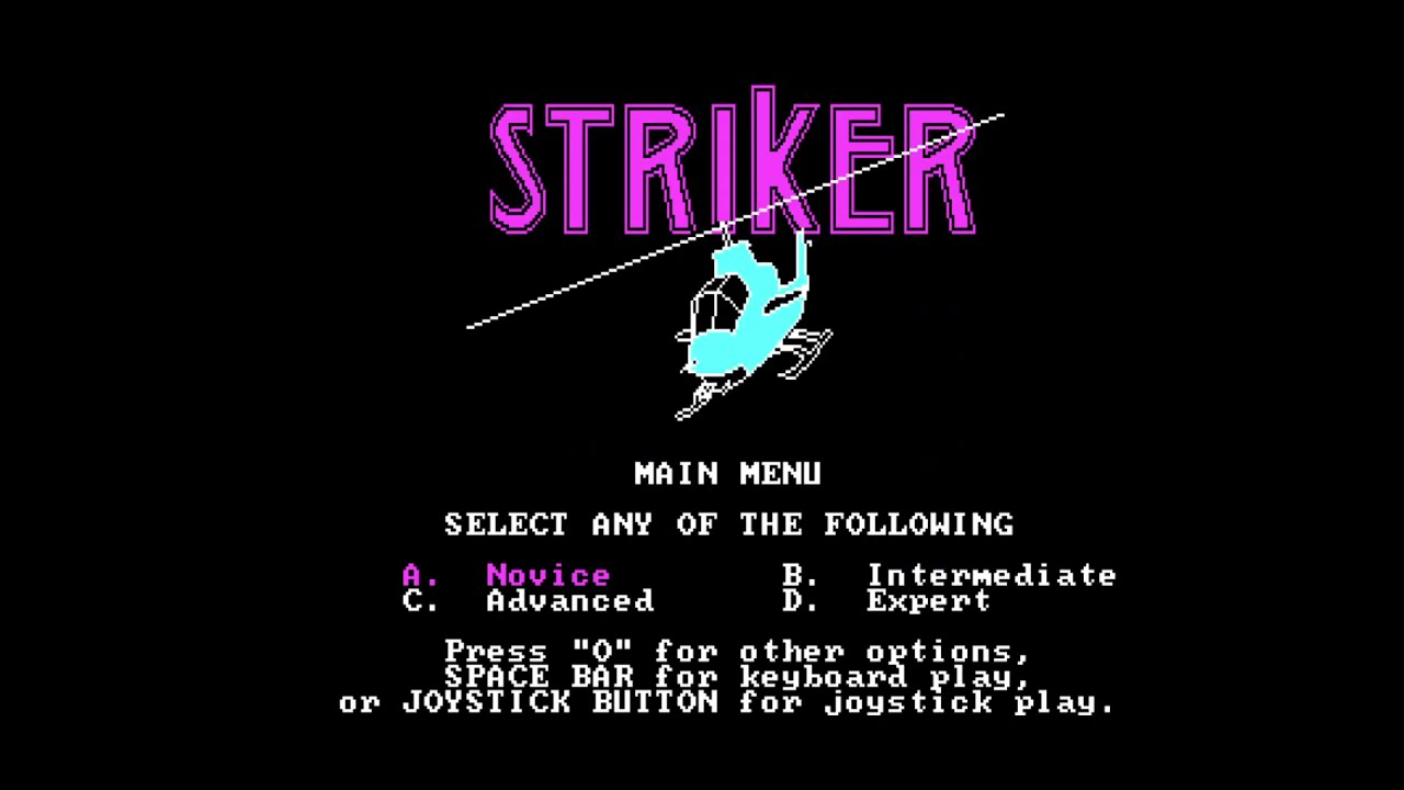 STRIKER - PC GAME - 1985 - CGA GRAPHICS - SNEAK PEEK GAMEPLAY.