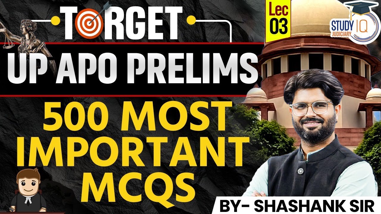 UP APO Prelims | 500 Most Important MCQs for Quick Revision | By Shashank Sir