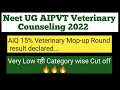 AIPVT Veterinary Mop-up Round result Out//Category wise Govt. &amp; Pvt. Veterinary College cut off.
