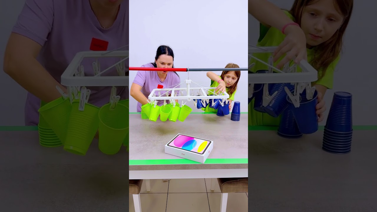 Fix all the cups with clamps who wins #shorts Eva Alis Family Shorts 