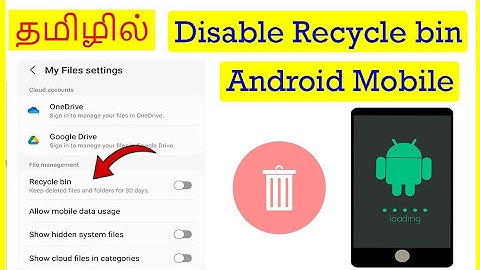How to Disable Recycle bin in Android Mobile Tamil | VividTech