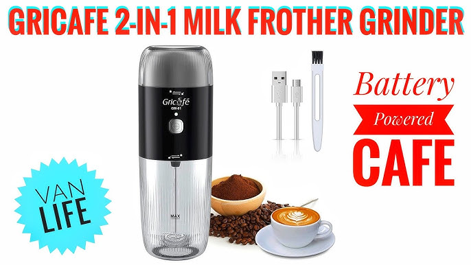 UNBOXING: GRICAFE Rechargable Electric Milk Frother with Coffee