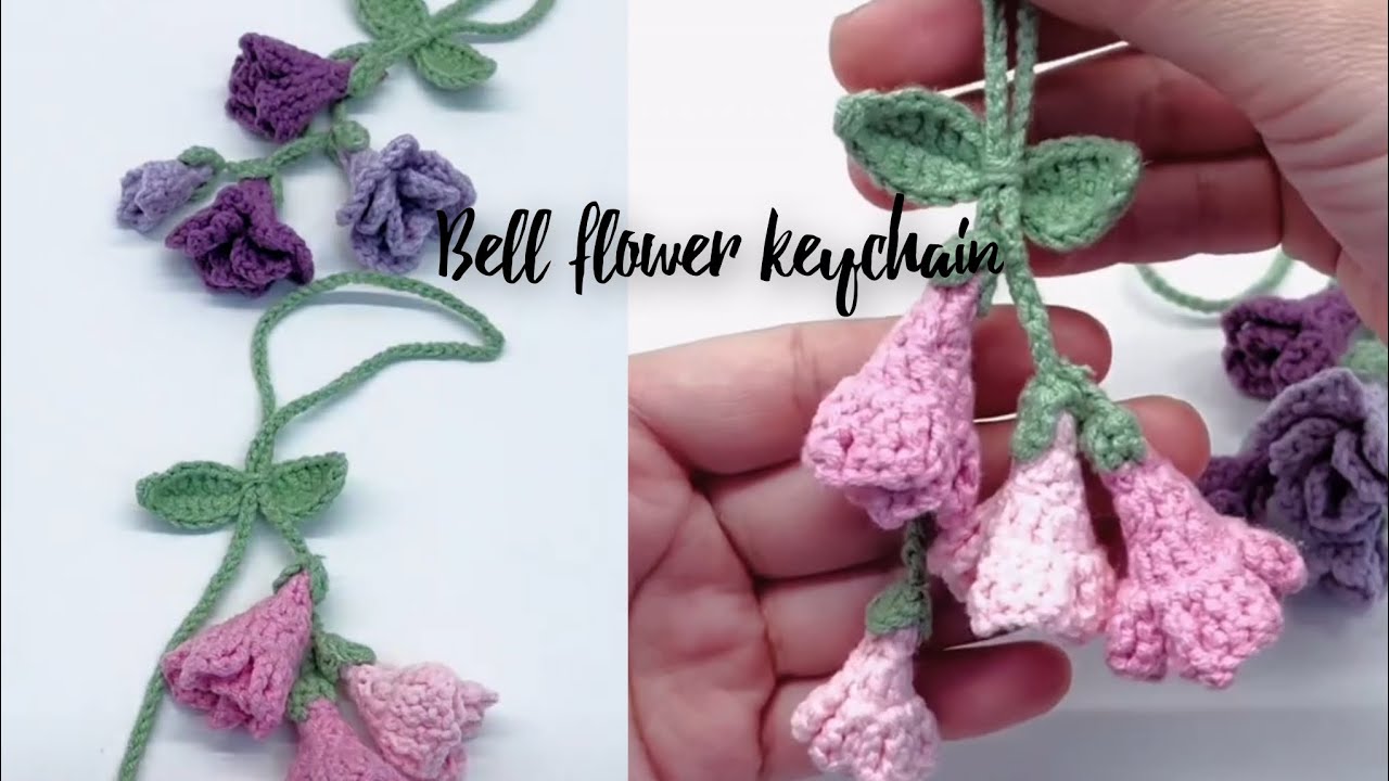 Create a cute crochet flower charm// easily keychain 🌹