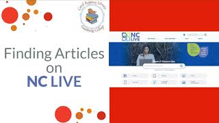 Finding Articles on NC Live