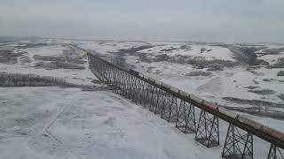 Fabyan (Battle River)Train Trestle Bridge Air 2