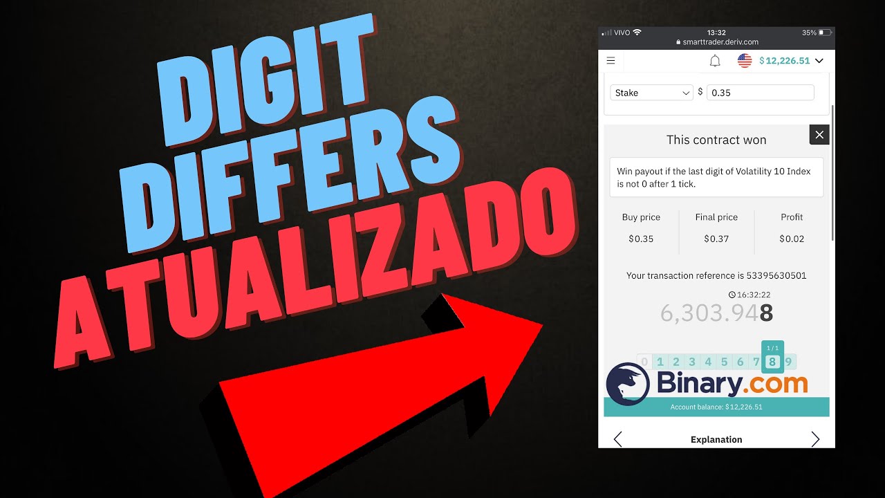 🚨 (GRÁTIS) Operando Pelo CELULAR na DERIV DIGIT DIFFERS (2021)