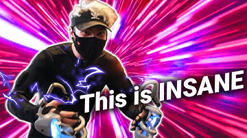 Getting shocked by an electrostimulation suit in VR