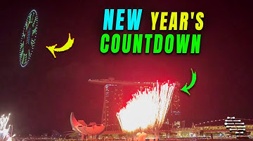 New Year’s Fireworks and Countdown Filmed as Crowds Cheer