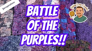 Battle of The PURPLES With Swatches - Yarnspirations Showdown of Many Popular Purple Colorways