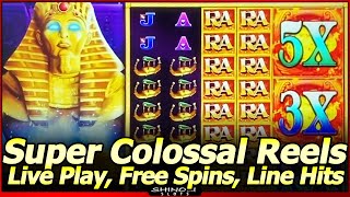 Mysteries of Ra Slot Machine - Live Play, Nice Line Hit and Free Spins Bonus in Super Colossal Reels screenshot 2