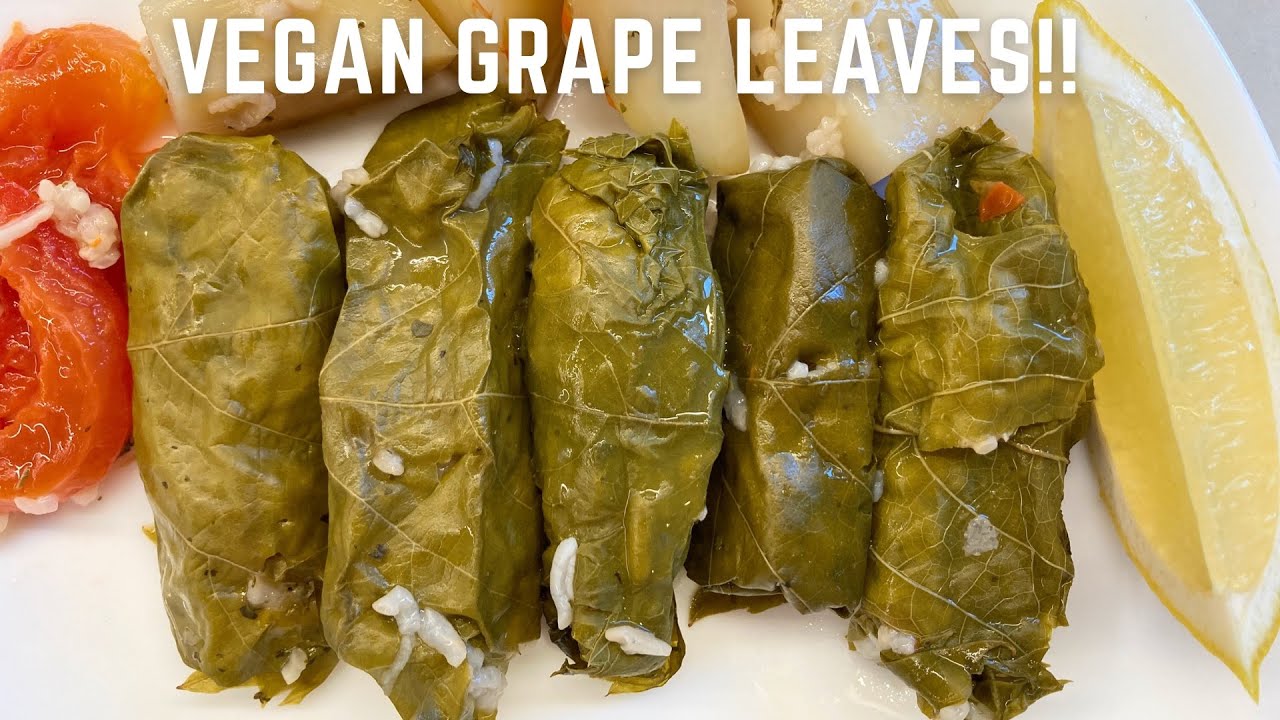HOW TO MAKE VEGAN GRAPE LEAVES (DOLMAS) NO OIL LOW FAT WHOLE