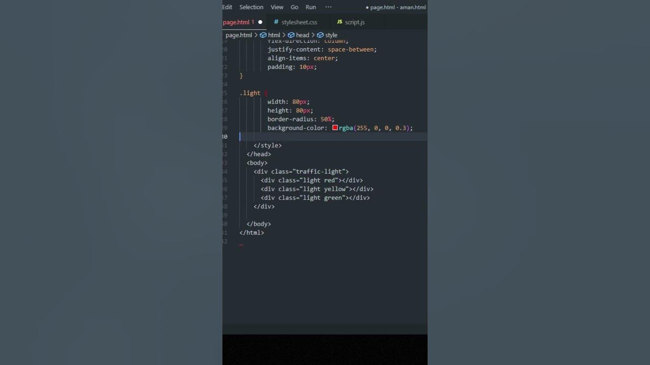 How to create traffic light using CSS #shorts - YouTube