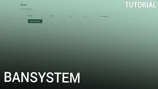 BanSystem - Plugin | mit Webinterface