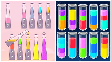 Sort Colour Puzzle 3D Gameplay 21, Android Games Gameplay ios Walkthrough Simulator Think Brain