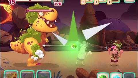 DINO DASH T. rex and T. rex jr vs lvl 2. Boss