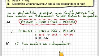 Determining if two events are independent