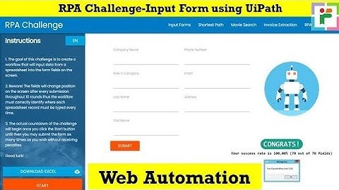 RPA Challenge - Input from filling using Ui-path Tool #fouriseindia #uipath