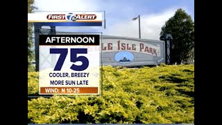 Cooler, less humid