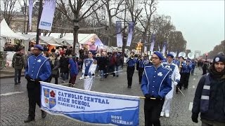 New Year&#39;s Day Paris parade with Catholic Central High School
