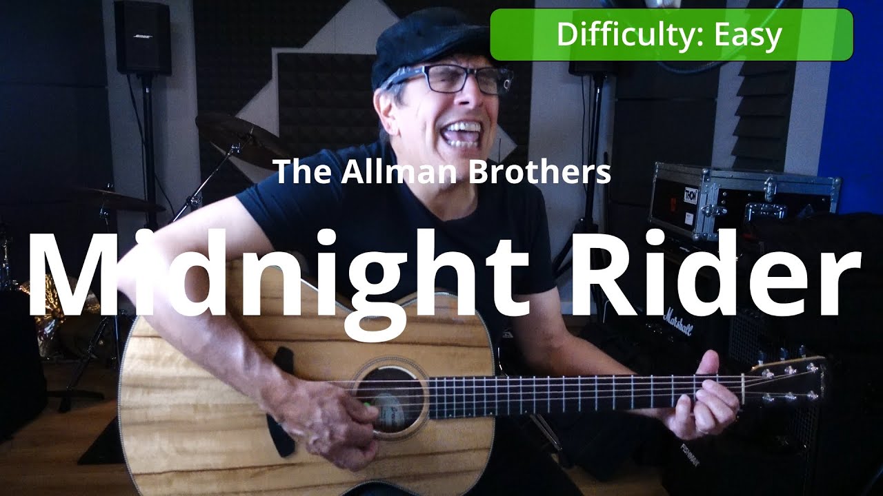 Midnight Rider acoustic cover and tutorial - YouTube
