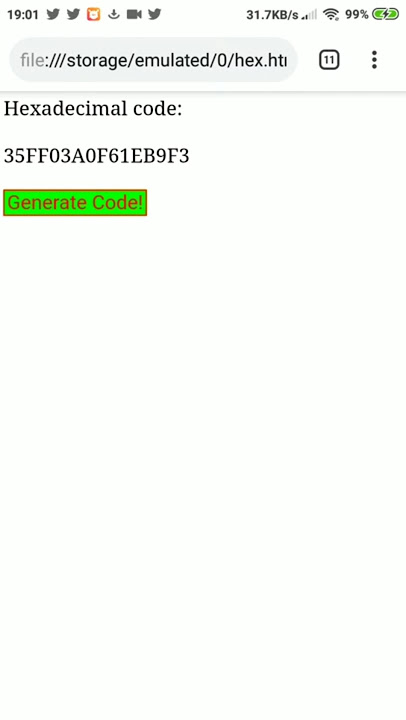 Random 16-digit Hexadecimal Generator: HTML, CSS and JS