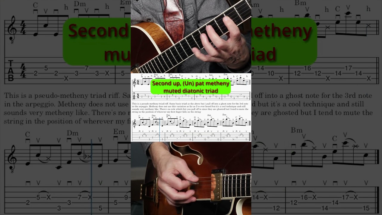 Watch The Classic Pat Metheny Lick - Pat Metheny and UnMetheny Diatonic Triads on YouTube Watch The Classic Pat Metheny Lick - Pat Metheny and UnMetheny Diatonic Triads on YouTube